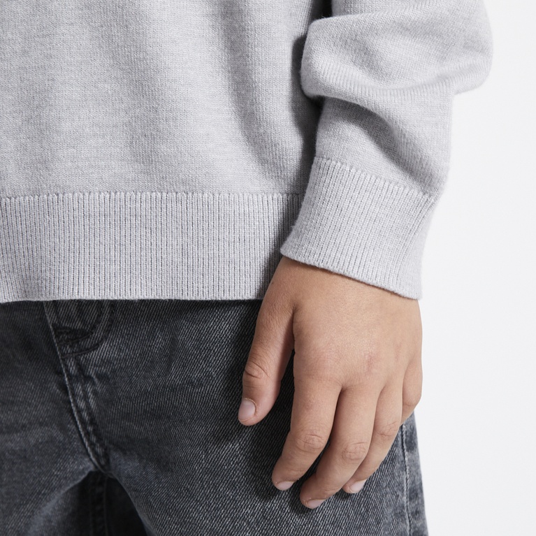 Fine-knit sweater "Ruben star" Grey Melange